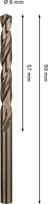 Grąžtas metalui BOSCH HSS-Co, DIN 338, 6 × 57 × 93 mm