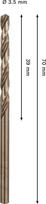 Grąžtas metalui BOSCH HSS-Co, DIN 338, 3,5 × 39 × 70 mm