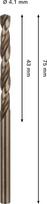 Grąžtas metalui BOSCH HSS-Co, DIN 338, 4,1 × 43 × 75 mm