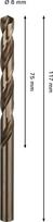 Grąžtas metalui BOSCH HSS-Co, DIN 338, 8 × 75 × 117 mm