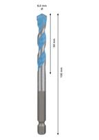Universalus grąžtas BOSCH EXPERT HEX-9, 8 x 50 x 100 mm
