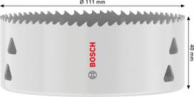 Grąžtas-karūna BOSCH HSS - Bi-metal, standartiniam adapteriui, 111 mm