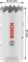 Grąžtas-karūna BOSCH HSS - Bi-metal, standartiniam adapteriui, 22 mm