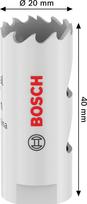 Grąžtas-karūna BOSCH HSS - Bi-metal, standartiniam adapteriui, 20 mm