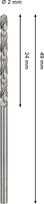 Grąžtas metalui BOSCH HSS-G, DIN 338, 2 × 24 × 49 mm