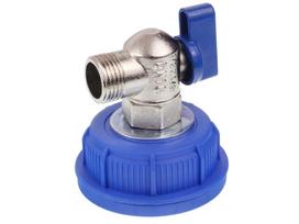 Adapteris - kamštelis su kranu 51mm trumpa rankena