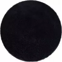 Strado Apvalus kilimas Alpaca 200x200 cm, juodas – pliušinis, minkštas svetainei ir miegamajam