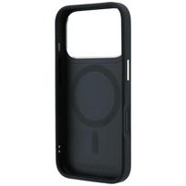 Juodas KARL LAGERFELD dėklas IPHONE 18 Pro Max/17 Pro Max (Ring Stand 360 Saffiano Classic Logo), suderinamas su MagSafe