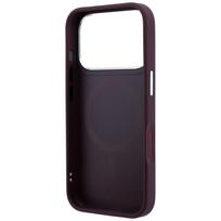 Bordo spalvos KARL LAGERFELD dėklas IPHONE 18 Pro/17 Pro (Ring Stand 360 Saffiano Classic Logo), suderinamas su MagSafe