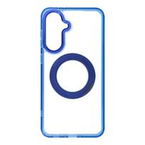 Tamsiai mėlynas Frame Circle Stand dėklas Samsung A56, suderinamas su MagSafe