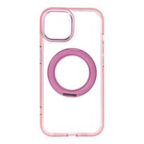 Rožinis Frame Circle Stand dėklas iPhone 15, suderinamas su MagSafe