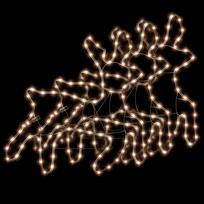 vidaXL Kalėdinės dekoracijos elniai su LED, 3vnt., 57x55x4,5cm