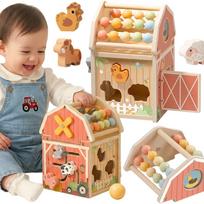 TOOKY TOY Medinė veiklų rūšiuoklė Ferma Montessori