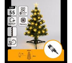 Aigostar - LED Lauko kalėdinė eglutė 55xLED/8 funkcijų 0,6 m IP44 šiltai balta