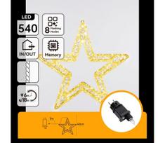 Aigostar - LED lauko kalėdinė dekoracija 540xLED/6W/230V IP44 šiltai balta 45cm žvaigždė