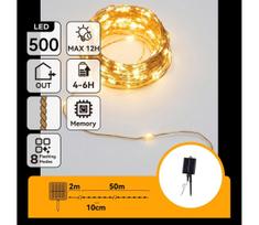 Aigostar - LED saulės energijos kalėdinė girlianda 500 LED/8 funkcijų 52 m IP65 šilta balta 1200 mAh