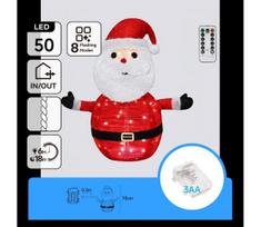 Aigostar - LED kalėdinė lauko dekoracija 50xLED/3xAA 0,7m IP44 šaltai balta Santa Claus