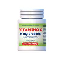 Maisto papildas VITAMINO C, 200 dražečių