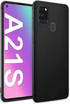 Matinis TPU dėklas Samsung Galaxy A21s telefonui, juodas