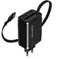 Canyon charger OnCharge 65RC Build-In Cable USB-C 65W 1xPD 1xQC EU Black CNS-CURC65ACB