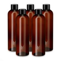 Rudas PET butelis 250 ml su juodu dangteliu, 5 vnt.