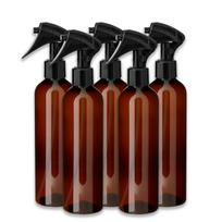 Rudas 250 ml PET butelis su juodu mini purkštuku, 24/410, rinkinys 5 vnt.