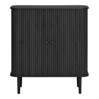 Juodos spalvos iš pušies masyvo šoninė spintelė 80x87x40 cm Nikko – House Nordic