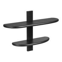 Juodos spalvos iš ąžuolo masyvo kelių aukštų sieninė lentyna 65 cm Aliano – House Nordic