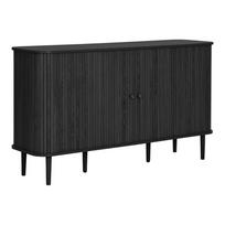 Juodos spalvos iš pušies masyvo šoninė spintelė 140x79x40 cm Nikko – House Nordic