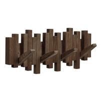 Tamsiai rudos spalvos iš ąžuolo masyvo sieninė lentyna 40 cm Caltra – House Nordic