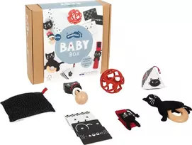 SMALL FOOT lavinamųjų žaislų rinkinys kūdikiams „Baby Box – Perceive & Arrive“, 0–3 mėn., 12806