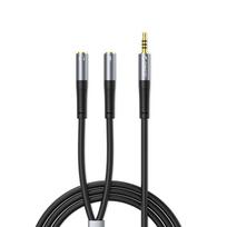 Juodas 1 m garso adapteris Orico AX2 su 3,5 mm mini jack ausinių ir mikrofono šakotuvu