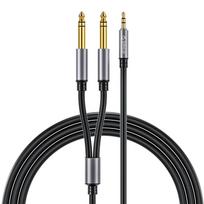 Juodas 1 m garso laidas Orico AX2N: 3,5 mm mini jack – 2 × 6,5 mm jack