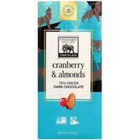 Endangered Species Chocolate, Spanguolių ir migdolų juodasis šokoladas, 72 % kakavos, 85 g