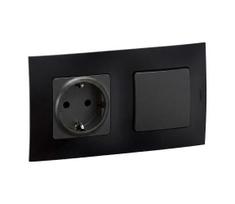 Legrand - Namų SCHUKO lizdas ir laiptų jungiklis nr. 6 su rėmeliu NILOE 250V č
