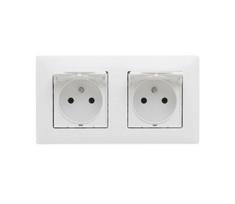 Legrand - Dviguba lauko kištukinė rozetė namams su rėmeliu NILOE STEP 250V IP44 balta