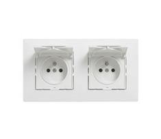 Legrand - Dvivietė lauko rozetė su rėmeliu NILOE STEP 250V IP44 balta