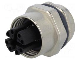 Socket | M12 | PIN: 8 | female | X code-ProfiNET | THT | IP67 | Cat: 6a