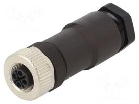 Connector: M12 | plug | PIN: 4 | female | industrial | 630V | straight