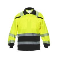 Polo marškinėliai, S/38 dydis, ilgomis rankovėmis, geltoni/juodi, „Hydrowear“