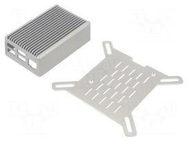 Enclosure: for computer | Raspberry Pi 4 B | aluminium | silver