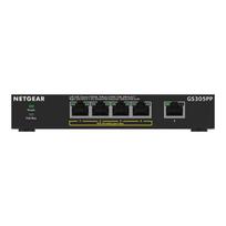 NETGEAR 5-Port Gigabit Ethernet Unmanaged PoE+ Switch (GS305PP): with 4 PoE+ ports, providing 83 W, for desktop or wall mounting