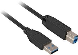 Sharkoon USB 3.2 Gen 1 Cable, USB-A to USB-B (black, 3 meters)
