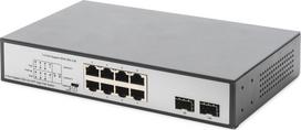 DIGITUS Switch 8-Port  Gigabit 180W PoE Unmanaged Black