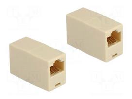 RJ 45 coupler | RJ45 socket,both sides | connection 1: 1 | beige