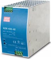 Serverio maitinimo šaltinis Planet Planet PWR-480-48, Mean Well pramoninis šaltinis DIN bėgeliui, reguliuojamas 48-56V DC, 480W