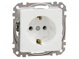 F-type socket (Schuko) | 250VAC | IP20 | white | Sedna | Illumin: none