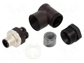 Connector: M12 | plug | PIN: 4 | male | industrial | 250V | angled | IP67