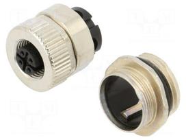 Connector: M12 | socket | PIN: 4 | female | industrial | 250V | straight