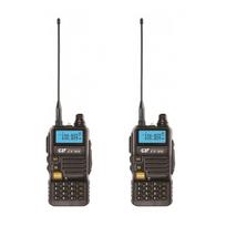 2-Piece Pack Portable VHF/UHF Radio Station CRT FP00 Dual Band 144-146 & 430-440 MHz Black, VOX, 128 Channels, Scan, Programmable, Flashlight, FM Radio 76-108 MHz, TOT, Repeater